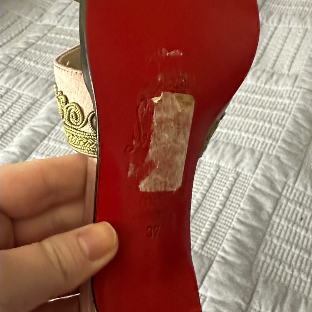 Christian Louboutin Pink Mule Sandal Heels - Picture 6 of 7